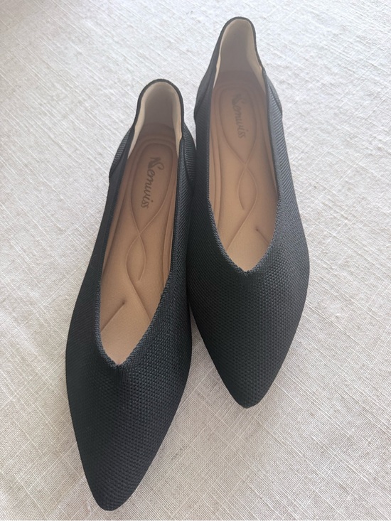 Semwiss Shoes - Semwiss Black Knit Pointed Toe Ballet Flats EU 40 US 9 NWOT Comfort Slip-On